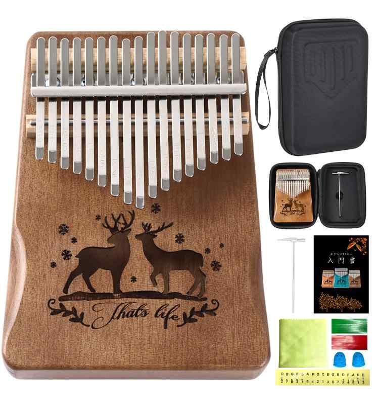 楽天市場】KZNTAKU カリンバ 17キー 初心者セット 音階刻印 ソリッド