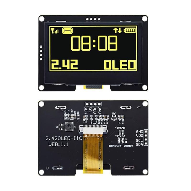 Hailege 2-Pack 0.42" 72x40 OLED Display Module - White, I2C/SPI Interface, 3.3V