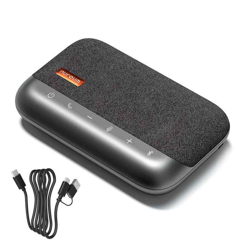 Nuroum A05U 会議用マイクスピーカー USB接続 有線 スピーカーフォン 360°全方向集音 エコーキャンセリング機能 集音マイク内蔵 双方向通話サポート 少人数Web会議に対応 オンライン会議 テレワ