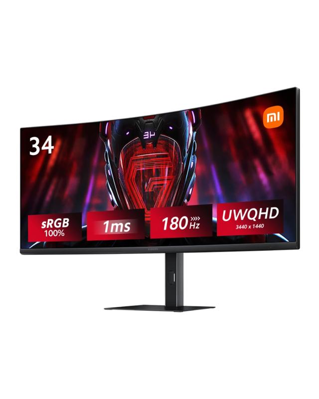 Xiaomi 曲面 ゲーミングモニター G34WQi 34インチ UWQHD超ワイドスクリーン180Hz MPRT1ms 3440x1440 1500Rの湾曲率 VA非光沢 sRGB100% FreeSync Premiumティアリング防止 テクノロジー