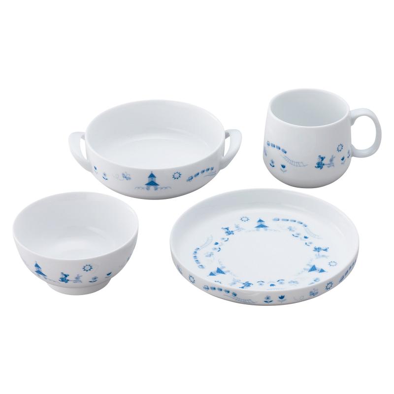 Noritake ノリタケ プレート & 手付ボウル & 飯碗 & マグ セット プレート:16cm 300cc ボウル:16cm 370cc 飯碗:230cc マグ:245cc ライトステップ 電子レンジ対応 食洗機対応 4個 |オールインストア
