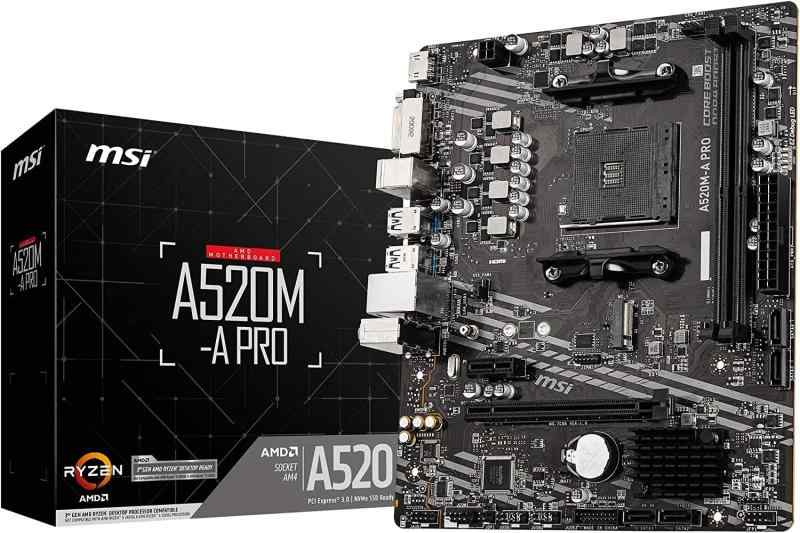 MSI マザーボードA520M-A PRO 【Ryzen 5000シリーズ (AM4)対応】【初心者向け、自作コスパ人気モデル】 Micro ATX [AMD A520搭載] MB5136
