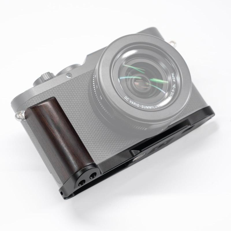 Iborrys-対応 Leica ライカ D-LUX8 DLUX8 カメラ 専用 L型 クイックリリース プレート ? レトロ 実木 ハンドル ? 高級 木製 グリップ ? Arca標準仕様 (紫檀木黒板)