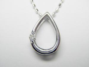 K10WGダイヤ ペンダント ネックレス10P03Dec16【楽ギフ_包装】