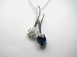 K18WGサファイア/ダイヤ ペンダント ネックレス10P03Dec16【楽ギフ_包装】｜オールジュエリー 33,800円