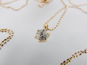 一粒ダイヤモンド　K18PG　ペンダントネックレス【彼女や奥様へ】【クリスマスプレゼントに】10P03Dec16【楽ギフ_包装】