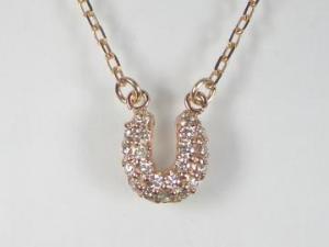 K10PG　ピンクゴールドダイヤモンド馬蹄 ペンダント ネックレス10P03Dec16【楽ギフ_包装】｜オールジュエリー