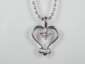 K10WGダイヤハート ペンダント ネックレス10P03Dec16【楽ギフ_包装】 16,800円