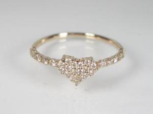 K18PG　ピンクゴールドダイヤモンド ハート リング10P03Dec16【楽ギフ_包装】｜オールジュエリー