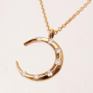 K18　三日月 ネックレス (PinkGold)10P03Dec16【楽ギフ_包装】 26,650円