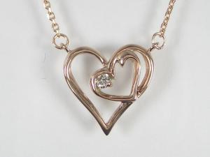 K10PGダイヤ ペンダントハート ネックレス10P03Dec16【楽ギフ_包装】 20,732円