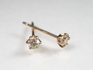 K18PG　ピンクゴールドダイヤモンドスタッド ピアス 0.10ct10P03Dec16【楽ギフ_包装】｜オールジュエリー