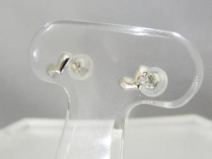 K10WG 0.008ctダイヤ　横向きハートのピアス10P03Dec16【楽ギフ_包装】