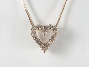 K10PGダイヤハート ペンダント ネックレス10P03Dec16【楽ギフ_包装】|オールジュエリー