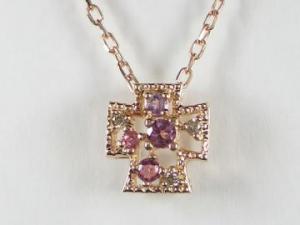 K10PG ピンクゴールドマルチ/ダイヤクロス ペンダント ネックレス10P03Dec16【楽ギフ_包装】|オールジュエリー