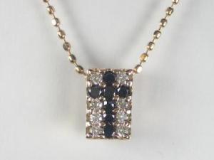 K18PG　ピンクゴールドダイヤモンド/ブラックダイヤモンド クロス ペンダント ネックレス10P03Dec16【楽ギフ_包装】