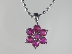 楽天市場】K18WGルビー/ダイヤ ペンダント ネックレス 【誕生石7月