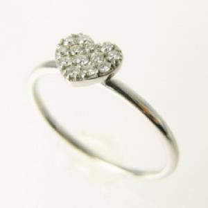K10パヴェハートDiaRing（White）10P03Dec16【楽ギフ_包装】 22,696円