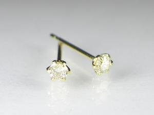 K18YGダイヤスタッド ピアス 0.1CT10P03Dec16【楽ギフ_包装】