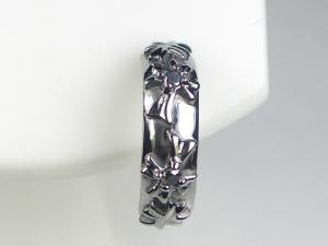 K14WGブラックダイヤメンズ ピアス10P03Dec16【楽ギフ_荷拵え】