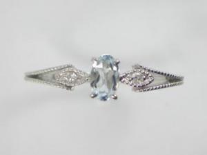 K10WG ホワイトゴールドアクアマリン/ダイヤ リング10P03Dec16【楽ギフ_包装】 64,900円