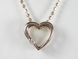 K10PGダイヤハート ペンダント ネックレス10P03Dec16【楽ギフ_包装】