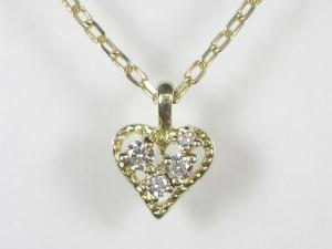 K10YGダイヤハート ペンダント ネックレス10P03Dec16【楽ギフ_包装】|オールジュエリー