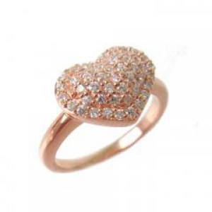 SV シルバー 925ハートパヴェ Ring (PinkGコーティング)10P03Dec16【楽ギフ_包装】|オールジュエリー