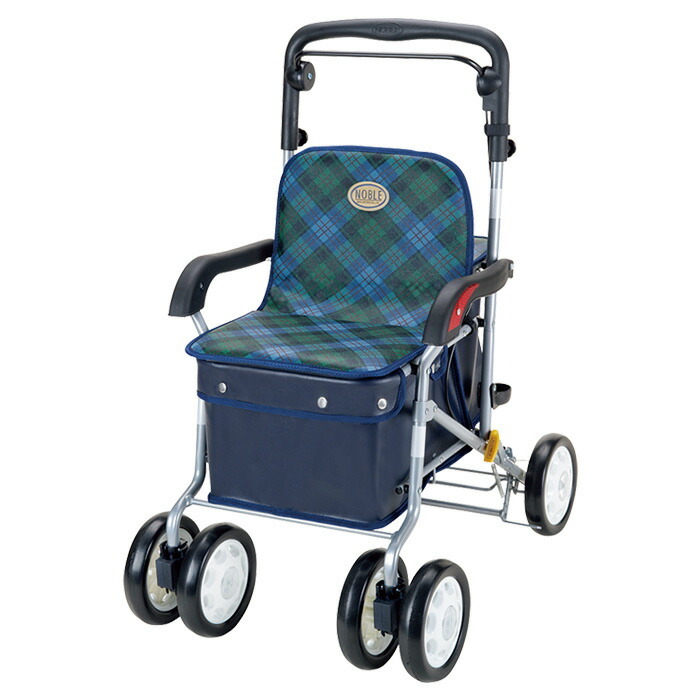 高評価 高齢者 手押し車 シルバーカー 緑チェック ノーブル マキテック 老人 メーカー直送 代引不可 おしゃれ シルバーカート E Kalnica Eu