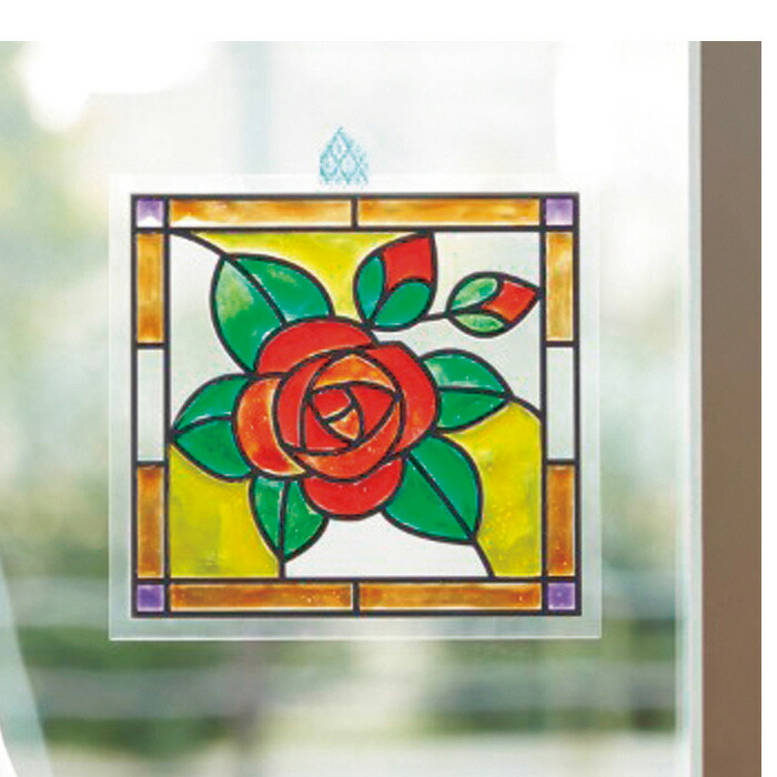 楽天市場 在庫処分 千趣会 ステンドグラス風ぬり絵レクリエーションキット バラ 豊通オールライフ