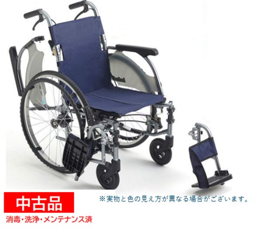 【中古】 ミキ CRT-5 自走車椅子 40幅 紺 軽量 コンパクト 軽い 自走 自走式 自操 介護 中古車椅子 中古 【代引不可商品です】