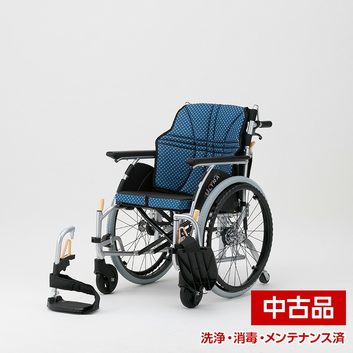 楽天市場 中古 日進医療器 Na U6 自走 自走用 車椅子 車いす 6輪車 ノンパンクタイヤ インディゴ 代引不可商品です 豊通オールライフ