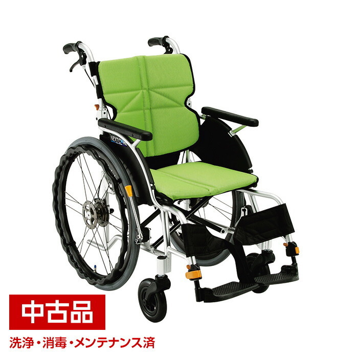 【中古】 松永製造所 ネクストコア・マルチ ネクストコア つづき物 自走 自操 F-3 緑であること NEXT-11B 42幅 42 車椅子 車いす か細い パウダーコンパクト 軽さ 背折りたたみ 背腰かけ張り合わせる 立体一こま フットサポート合わせる【代引不可商いものです】