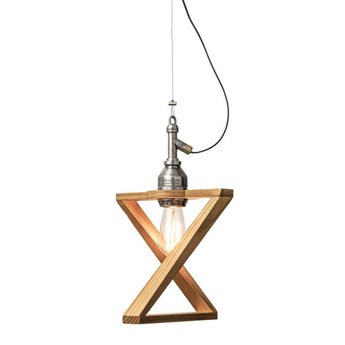 EL COMMUN　エル・コミューン　AMPERSAND FACTORY（アンパサンドファクトリー）　AMP WOODEN SHADE LAMP DUO WIRE AL　ペンダントライト　ソケット　引掛シーリングタイプ　ワイヤー　ウッドセード　Ｅ２６　シルバー　ランプ別売り　AMPL014
