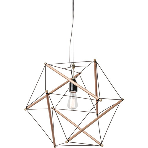 EL COMMUN エル・コミューン AMPERSAND FACTORY(アンパサンドファクトリー) TENSEGRITY PENDANT LIGHT MEDIUM BK ペンダントライト ソケット 引掛シーリングタイプ テンセグリティランプ ミディアム E26 ブラック ランプ別売り AMPL043