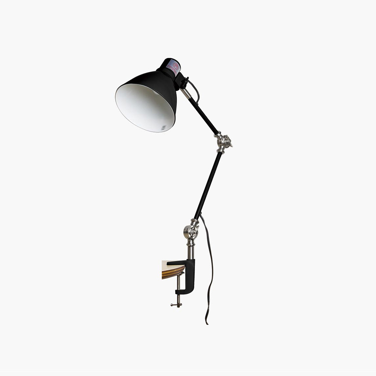 ＨＥＲＭＯＳＡ ハモサ 学習机照明ランプ/学習机ともし火 INDUSTRY DESK LAMP（インダストリーデスクランプ） クランプタイプ 高温発光白熱電球付き添い人（E17/40W×1） 白熱電球色 LED相応う可 差し込み印字機（真っただなか取り替えっこ付き添い人） black（黒いこと） EN007DBK