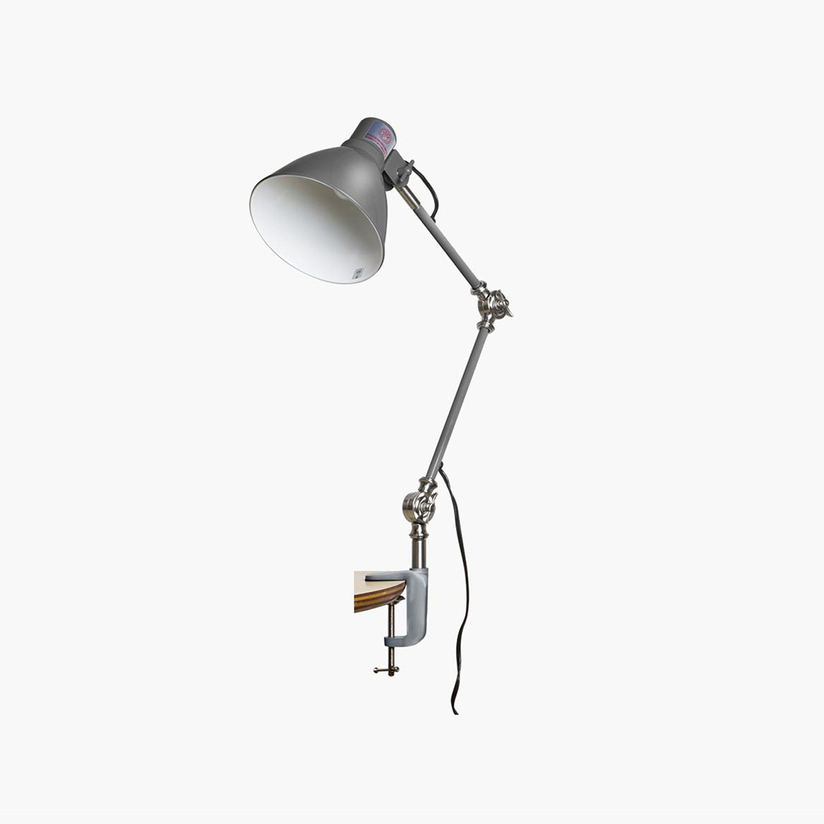 ＨＥＲＭＯＳＡ ハモサ 学習机照明ランプ/学習机ともし火 INDUSTRY DESK LAMP（インダストリーデスクランプ） クランプタイプ 高温発光白熱電球付き添い人（E17/40W×1） 白熱電球色 LED相応う可 差し込み印字機（真っただなか取り替えっこ付き添い人） silver（しろがね色） EN007DSV