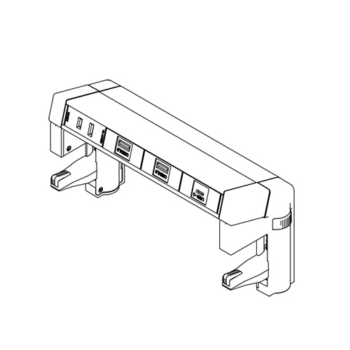 石黒製作所　ＰＬＡ-ＰＡＲＴ　G002　クランプ式コンセント　背面カバー　4口　電源/USB-A(中継)/USB-A(中継)/USB-C(コード付)　コード長：2ｍ　15A　125V　最大：1500W　黒　G0024EAACB｜オールライト