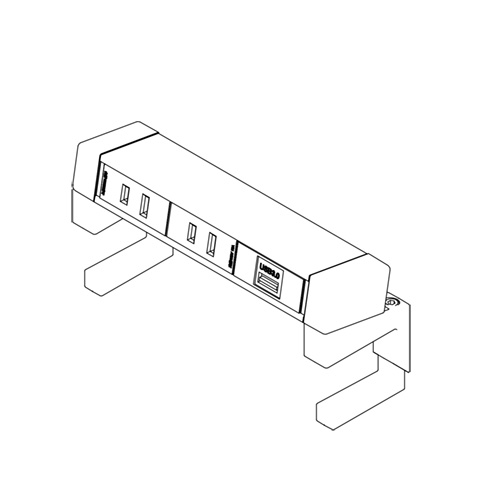石黒製作所 PLA-PART G004 クランプ式コンセント 3口 電源/電源/USB-A(中継) コード長:2m 15A 125V 最大:1500W 黒 G0043EEAB|オールライト