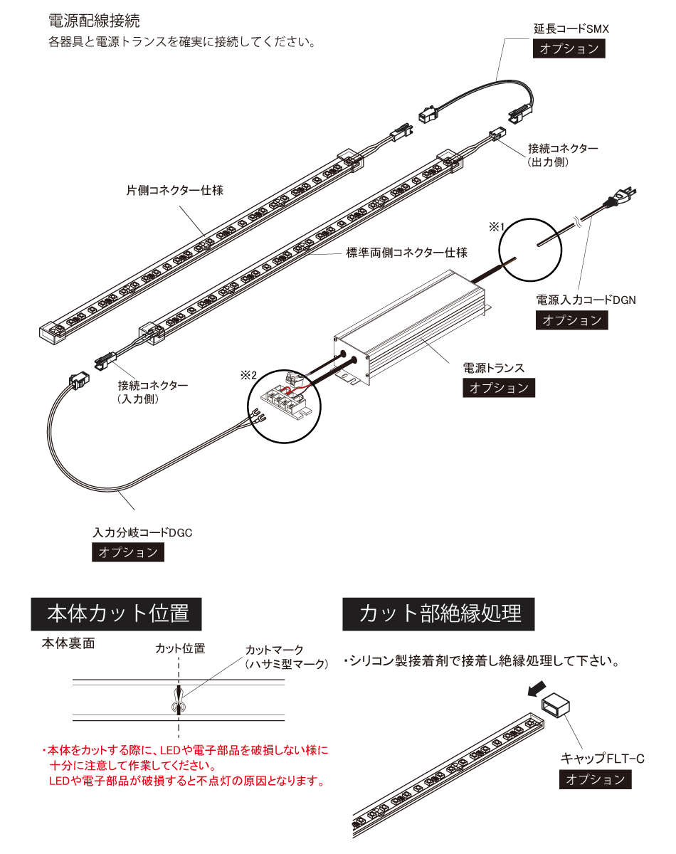 遠藤照明 FKK LEDテープライト 軒下用 DC24V フレアライン ミニサイド