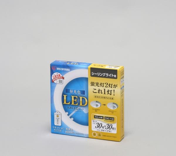 【楽天市場】アイリスオーヤマ 丸形ＬＥＤランプ（ＬＥＤ蛍光灯） シーリングライト用 ３０形＋３２形相当 昼光色 電気工事不要 リモコン付 常夜灯機能付  ５段階調光 LDCL3032SSD27C : オールライト