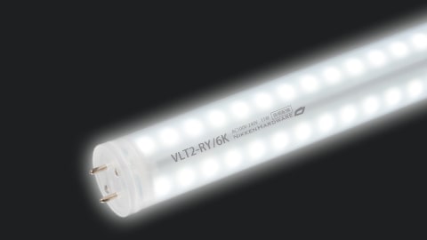 ニッケンハードウェア 貼り出し灯用直管形ＬＥＤ照明ランプ（ＬＥＤ螢光灯） Ｖｉｅｗ Ｌａｍｐ Ｔｕｂｅ２ ４０Ｗ形入れ替わり品（ＦＬ４０Ｓ形） 全長１１９８粍 使い果たすワット数２２Ｗ ６０００Ｋ 昼光色好いかげんに 両面３６０°配光 両側給電 ３０８０ｌｍ ＩＰ６５ VLT2RY40WG6K