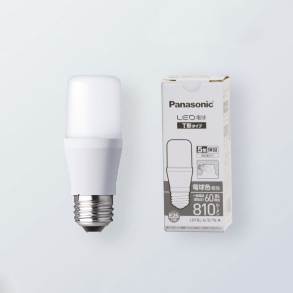 Panasonic パナソニック LED電球 T形タイプ LDT6LGST6 Amazon | パナソニック LED電球 口金直径26mm 電球60W形相当 電球色