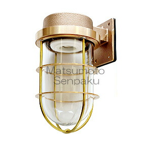 中古　松本船舶　マリンランプ　2号フランジ(ゴールド) 真鍮　LED電球付き　① 楽天市場】松本船舶 ウォールライトシリーズ 2号フランジ ゴールド