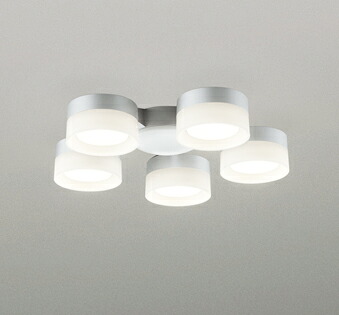 ODELIC シーリングファン 灯具 乳白セードタイプ・5灯 ~6畳 高演色LED 温白色3500K ファン本体別売 マットシルバー WF300WR|オールライト