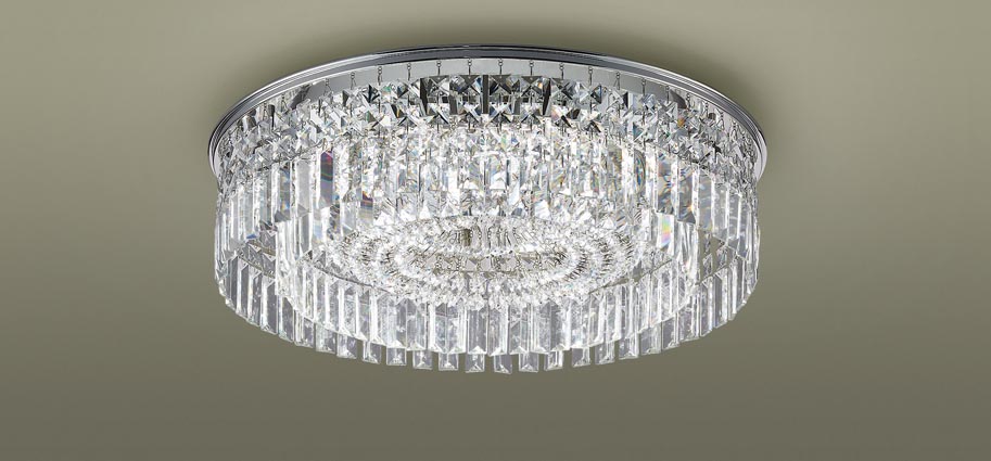 パナソニック　水平天井専用　LED（昼光色～電球色）　シャンデリア　美ルック・U-ライト方式　シャンデリング　～12畳　U-ライト方式　LED内蔵　専用リモコン付き　SLC50121