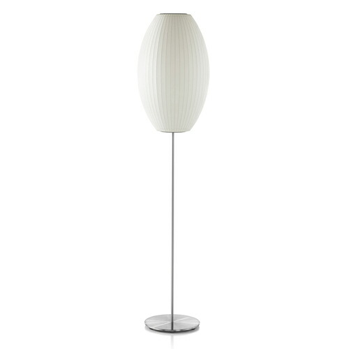 ロイヤルファニチャー HermanMiller（ハーマンミラー） NELSON BUBBLE LAMP(ネルソン・砂上の楼閣照明ランプ) NELSON CIGAR LOTUS FLOOR M 立ち会い場照明ランプ フットスイッチ付き添い人 照明ランプ別売(E26 100W×1) 白いこと BCIGARLOTUSFLOORMF