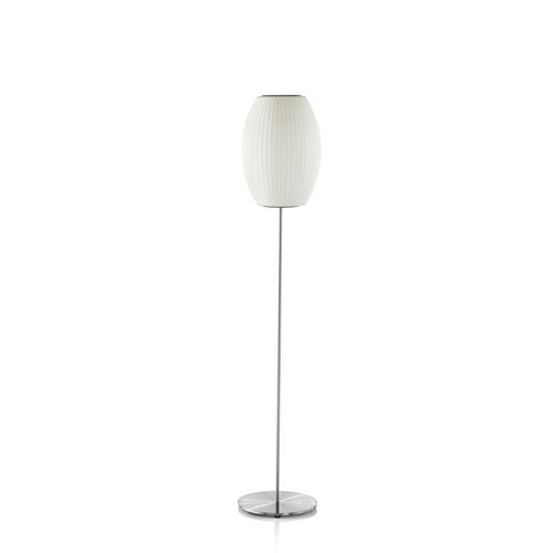 ロイヤルファニチャー HermanMiller（ハーマンミラー） NELSON BUBBLE LAMP(ネルソン・砂上の楼閣照明ランプ) NELSON CIGAR LOTUS FLOOR S 立ち会い場照明ランプ フットスイッチ付き添い人 照明ランプ別売(E26 100W×1) 白いこと BCIGARLOTUSFLOORSF
