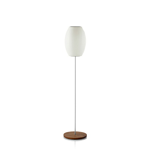 ロイヤルファニチャー HermanMiller（ハーマンミラー） NELSON BUBBLE LAMP(ネルソン・砂上の楼閣照明ランプ) NELSON CIGAR LOTUS FLOOR S WALNUT 立ち会い場照明ランプ フットスイッチ付き添い人 照明ランプ別売(E26 100W×1) 白いこと BCIGARLOTUSFLOORSFWAL