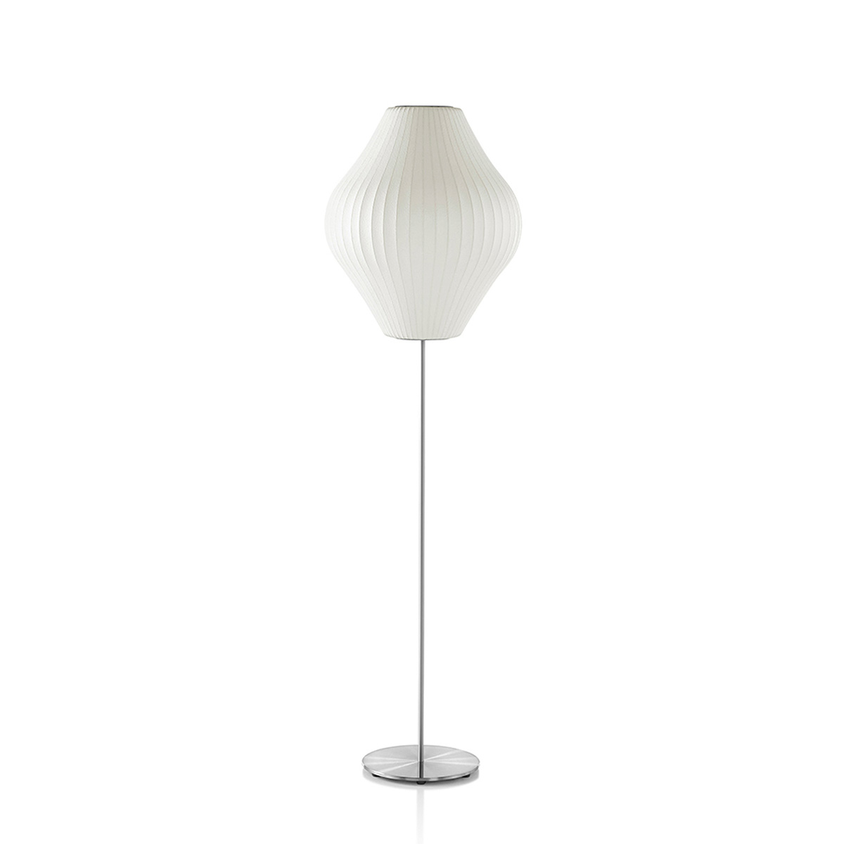 ロイヤルファニチャー HermanMiller（ハーマンミラー） NELSON BUBBLE LAMP(ネルソン・砂上の楼閣照明ランプ) NELSON PEAR LOTUS FLOOR M 立ち会い場照明ランプ フットスイッチ付き添い人 照明ランプ別売(E26 100W×1) 白いこと BPEARLOTUSFLOORMF